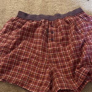 Victoria's Secret rare vintage 90’s Red and Orange Plaid Shorts
